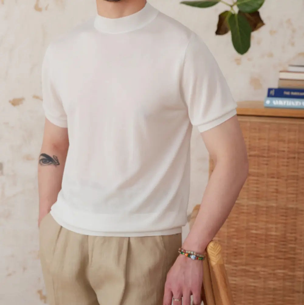 Slim Fit Round Neck T Shirt – Coffee | Summer Minimalism | Old Money Menswear