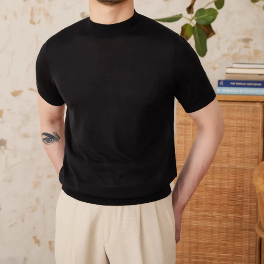 Slim Fit Round Neck T Shirt – Coffee | Summer Minimalism | Old Money Menswear