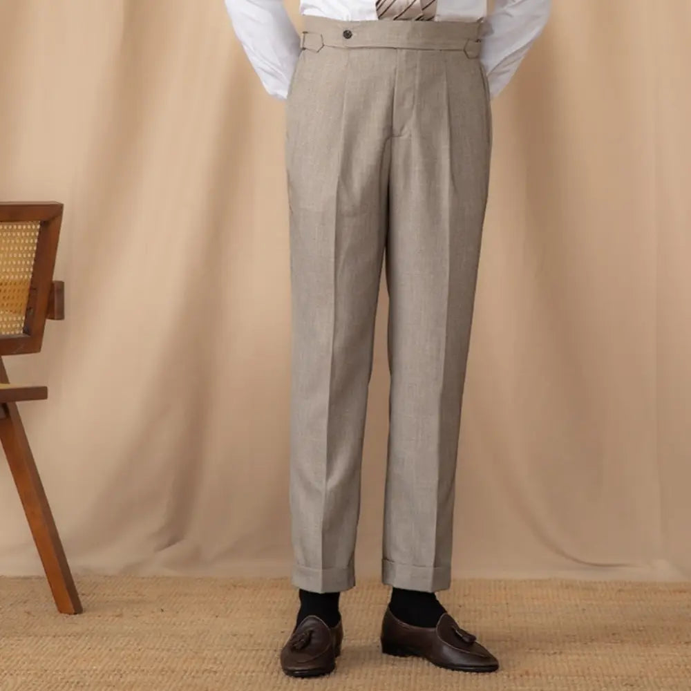 High Waisted Straight Leg Trousers – Navy Blue | Daily Commute | Naples Minimalism