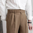 Mid-High Waist Korean Pants – Cropped Straight Fit Trousers | Spring-Autumn | Old Money Menswear Prendersons
