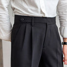 Mid-High Waist Korean Pants – Cropped Straight Fit Trousers | Spring-Autumn | Old Money Menswear Prendersons