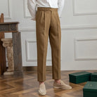 Mid-High Waist Korean Pants – Cropped Straight Fit Trousers | Spring-Autumn | Old Money Menswear Prendersons