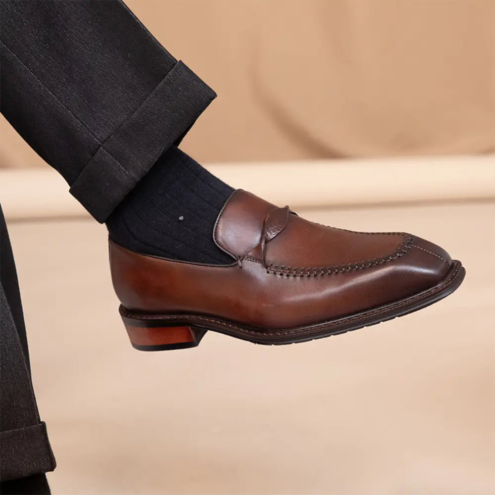 Spring And Autumn Leisure Versatile Leather Shoes For Men – Brown | Spring-Autumn Wear | Old Money Casuals