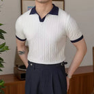 Slim Fit Men's Summer Polo Pullover – Navy Blue & White | Summer Casual | Old Money Menswear Prendersons