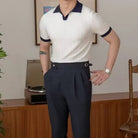 Slim Fit Men's Summer Polo Pullover – Navy Blue & White | Summer Casual | Old Money Menswear Prendersons