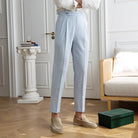 Summer Men's High Waisted Pants – Striped Blue | Summer Officewear | Old Money Menswear Prendersons