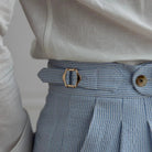 Summer Men's High Waisted Pants – Striped Blue | Summer Officewear | Old Money Menswear Prendersons