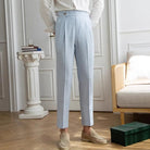 Summer Men's High Waisted Pants – Striped Blue | Summer Officewear | Old Money Menswear Prendersons