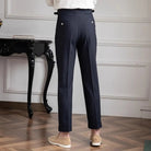 Summer Naples Mid-high Waist Casual Straight Leg Pants – Apricot, Black, Dark Blue | Old Money Menswear Prendersons