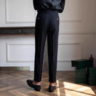 Summer Naples Mid-high Waist Casual Straight Leg Pants – Apricot, Black, Dark Blue | Old Money Menswear Prendersons