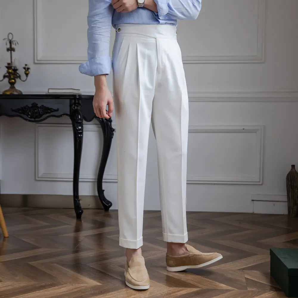 Summer Personalized Casual Trousers For Men – Neutral | Summer Daily Wear | Relaxed Old Money Vibe