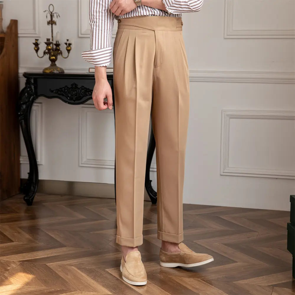 Summer Personalized Casual Trousers For Men – Neutral | Summer Daily Wear | Relaxed Old Money Vibe