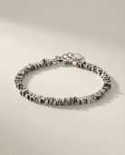 Chase Shore 925 sterling silver vintage distressed broken silver bracelet Unisex men's and women's dark style couple bracelets Montrel Frames