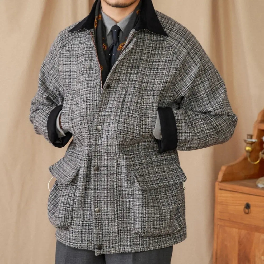 Regular Fit Wool Safari Jacket – Grey & Brown | Daily Outerwear | Old Money Menswear