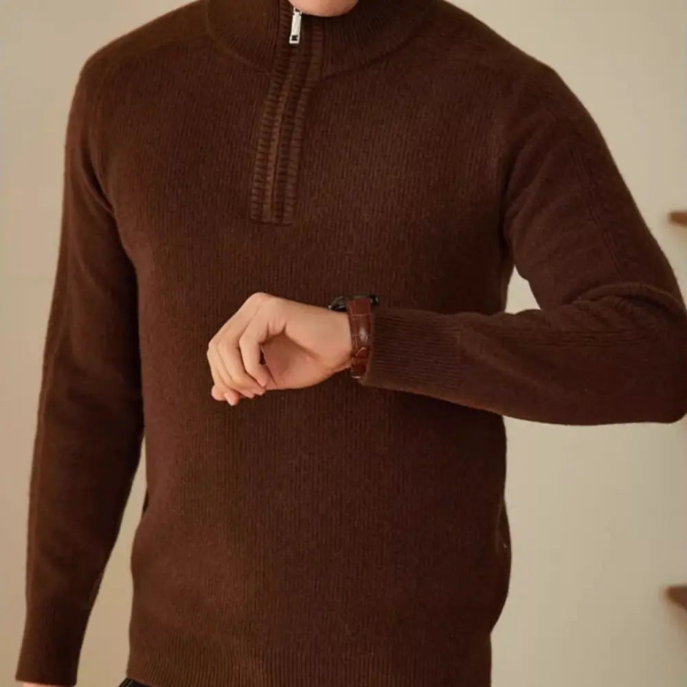 Business Leisure Warm Wool Sweater – Camel | Business Casual | Old Money Elegance