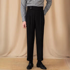 Young British Casual High Waist Pants Men's Warm Straight - Apricot, Dark Grey | Spring & Autumn Casual | Old Money Menswear Prendersons