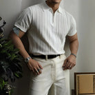 Loose Fit Mens Short Sleeve Polo Shirts – Zipper Knitted Collar | Old Money Menswear Prendersons