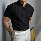 Loose Fit Mens Short Sleeve Polo Shirts – Zipper Knitted Collar | Old Money Menswear Prendersons