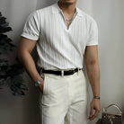 Loose Fit Mens Short Sleeve Polo Shirts – Zipper Knitted Collar | Old Money Menswear Prendersons