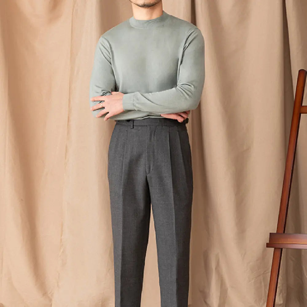 Slim Fit Half Turtleneck Sweater – Solid Colour | Winter Essential | Self-Heating Wool