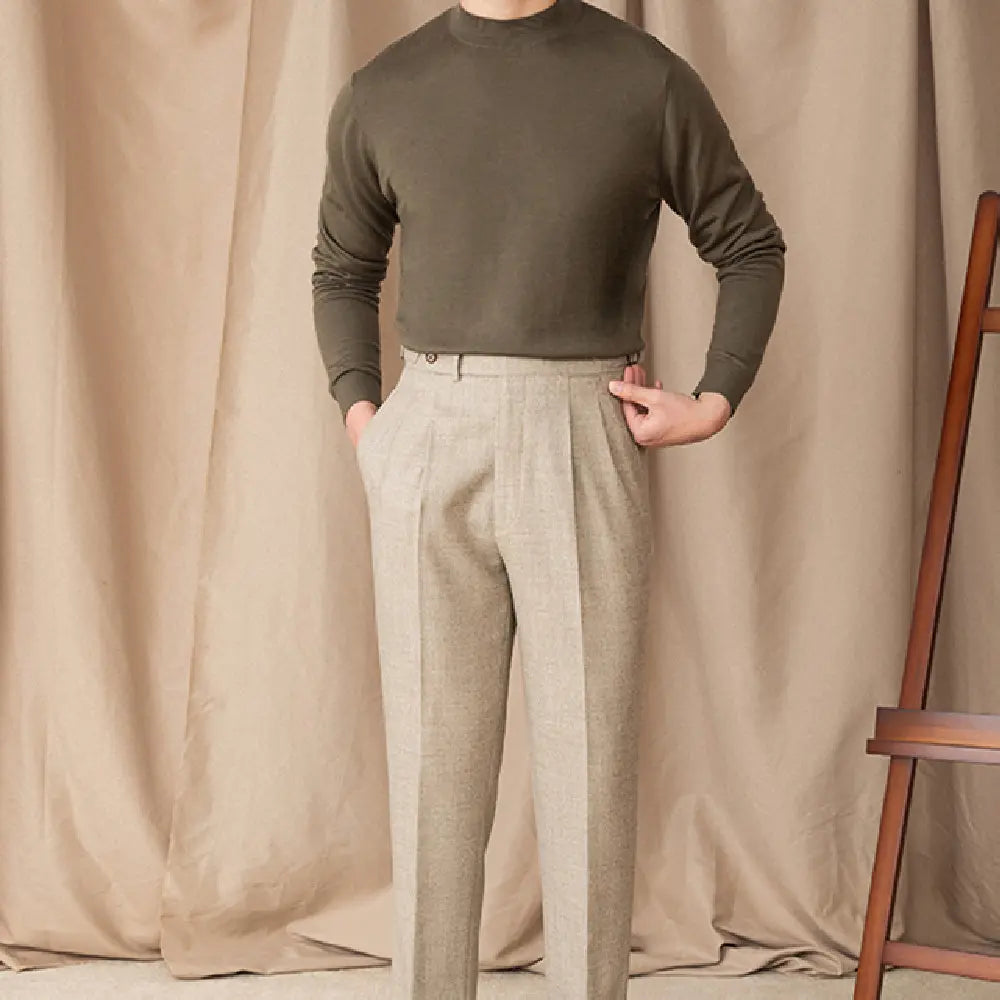 Slim Fit Half Turtleneck Sweater – Solid Colour | Winter Essential | Self-Heating Wool