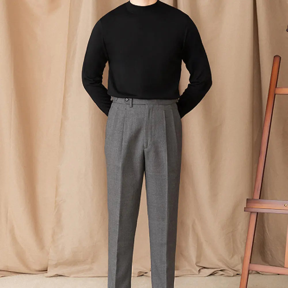 Slim Fit Half Turtleneck Sweater – Solid Colour | Winter Essential | Self-Heating Wool